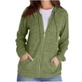 thumbnail image 1 of Erwazi Cardigan Sweaters for Women Ribbed Knit Zip Up Hoodies Long Sleeve Tunic Tops Lightweight Cardigans Jackets, 1 of 6
