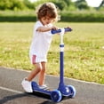 thumbnail image 2 of Qaba Kids Scooter for Ages 2-6, Toddler Scooter with LED Light, Blue, 2 of 10