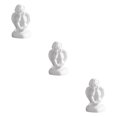 thumbnail image 1 of Maytalsory Resin White Angel Statue Elegant Desktop Decor Collection Window Props for Christmas holding face 3Set, 1 of 6