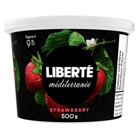 Yogourt Liberté Méditerranée 9 %, fraise, 500 g