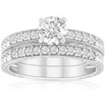 thumbnail image 1 of 1 1/2ct Diamond Engagement Ring & Matching Vintage Wedding Band Set White Gold, 1 of 4