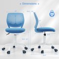 thumbnail image 3 of Costway Kids Desk Chair Ergonomic Swivel Children Mesh Study Height Adjustable Blue, 3 of 7