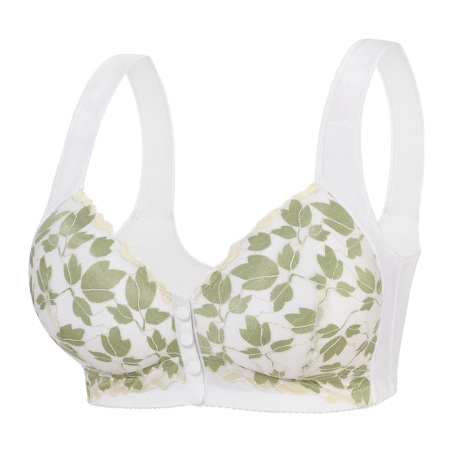 Plus Size Bra No Underwire Vest Style Lace Front Button Bra Women Bras plus Size Pack Sports Bras Underwire Strong Support Sports Bras for Women Staples Bra Bra's for Women
