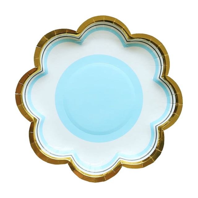 Assiettes à Gâteau Jetables en Plastique Forme Pétale 9,17 Po 10 Unités Bleu Violet Orange