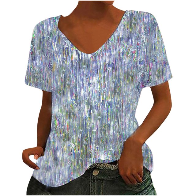 Birdeem Women V-Neck Print T-Shirts Fashion Comfortable Female Blouses Tops