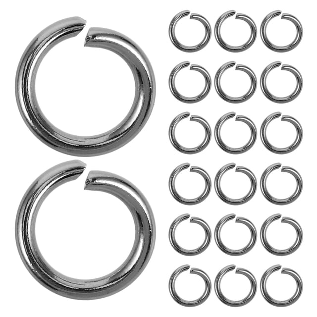 KAKOWELY jump rings 100 pcs Iron Key Open Toy Jump Rings Stainless Steel Rectangle Open Jump Rings for Jewelry Making Keychain Kits and Crafts0.31"X0.31"X0.08"