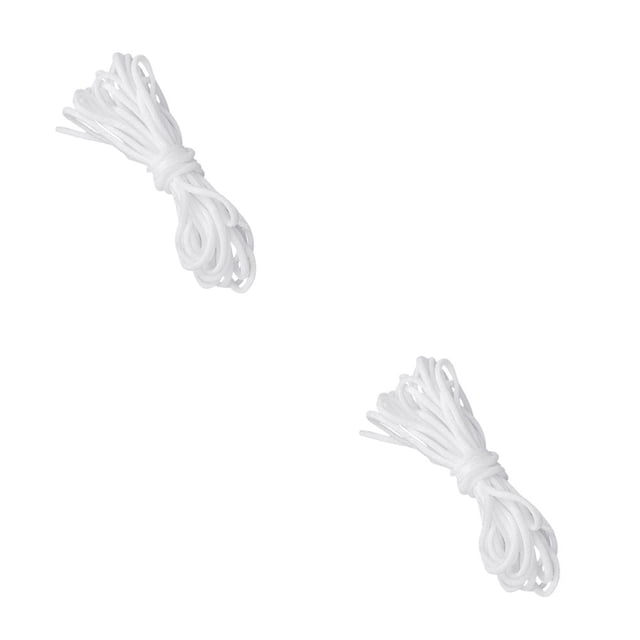 Decodeary 10m-50m Elastic Ear Band Rope Ear Hanging Round Craft Sewing Cord Accessory 3MM white 10m 2Set