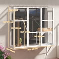 thumbnail image 3 of PawHut Catio Extérieur, Enclos de Fenêtre pour Chat pour 2-3 Grands Chats, Blanc, 3 of 10