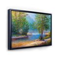 thumbnail image 2 of Designart Green Trees By The Riverside FLOAT FRAME WALL ART, 2 of 4