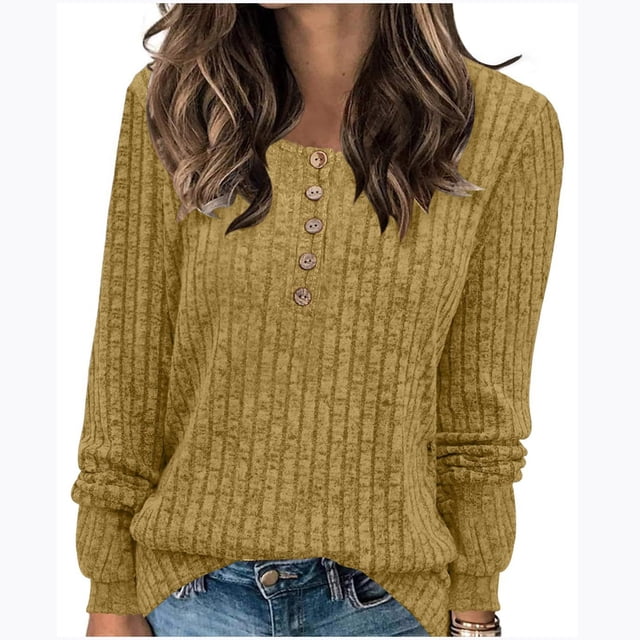 Babysbule Chandails pour Femmes Liquidation Mode Col Roulé Uni pour Femmes Manches Longues Style Ample Tricot Hauts Blouse pour Dames