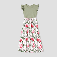 thumbnail image 2 of PatPat Ensembles Assortis pour la Famille : T-shirt à Manches Raglan et Robe Florale à Épaules Volantées, 2 of 2