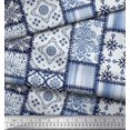 thumbnail image 2 of Soimoi Modal Satin Fabric Paisley,Mandala & Quatrefoil Patchwork Decor Fabric Printed Yard 42 Inch Wide, 2 of 3