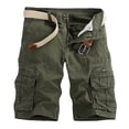 thumbnail image 1 of DPTALR Men's Casual Pure Color Outdoors Pocket Beach Work Trouser Cargo Shorts Pant, 1 of 5