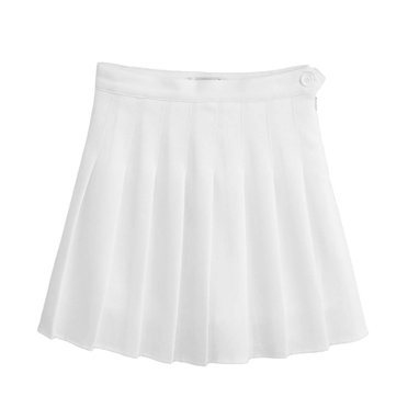 Jupe Courte Sport Taille Haute Jupes Courtes Plissées Robes d'École pour Adolescentes Tennis Scooters Taille S (Blanc)
