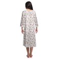thumbnail image 3 of Moomaya Chemise de Nuit Boutonnée en Coton Imprimé pour Femmes, Robe de Nuit d'Allaitement, 3 of 5