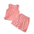 thumbnail image 1 of TIWEKE Pyjama pour Ados, Pyjama Mince Sans Manches à Col Rond pour la Maison des Enfants, Pyjama 2t Filles Taille 6-7 Ans, 1 of 3