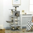 thumbnail image 2 of PawHut Arbre à Chat pour Chats d'Intérieur avec Condo pour Chat, Hamac, Lit, Gris Pâle, 2 of 10