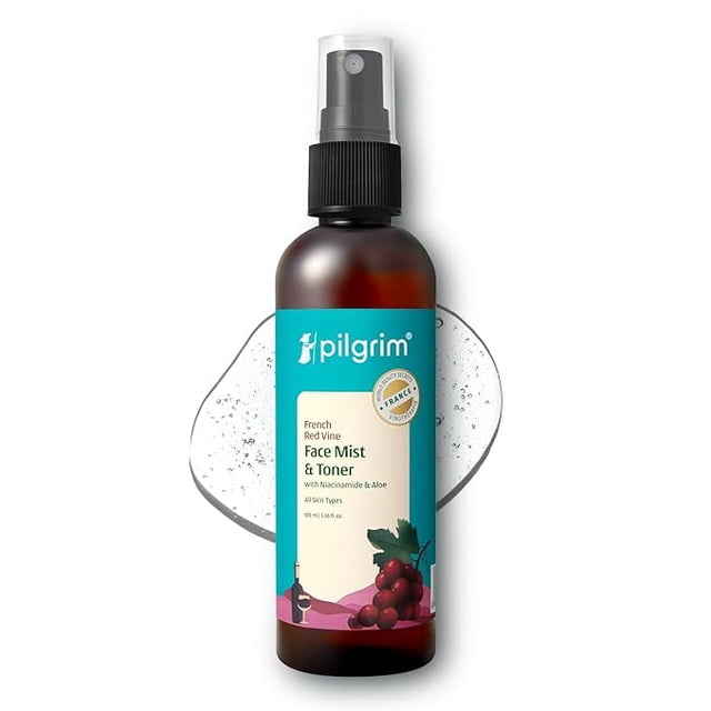Pilgrim Alcohol Free Red Vine Face Toner Spray with Vitamin B3 and Aloe, Face Mist Spray For Anti Ageing
