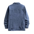 thumbnail image 2 of Babysbule Mens Winter Coats Men's Denim Jacket Multi-pocket Lapel Metal Button Jacket, 2 of 3