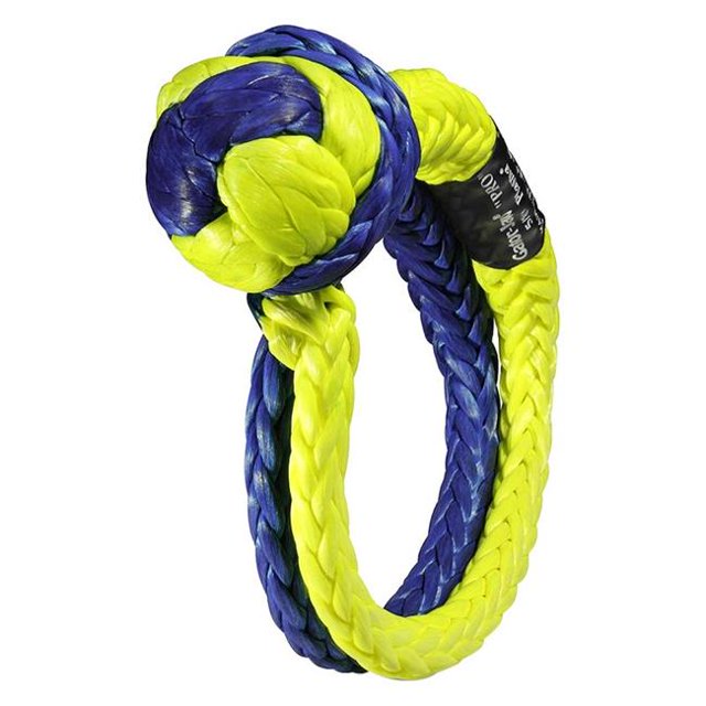 Bubba Rope BUB176748PRO 0.62 Gator-Jaw Pro Series Synthetic Soft Shackle with Blue & Yellow Eyes