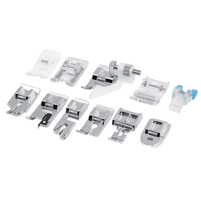 Sewing Machine Foot, Sewing Machine Parts Presser Foot, Presser Feet Kit Sewing Machine Presser Feet Sewing Machine. A set of 11 presser feet made of durable zinc alloy and PVC, including straight stitch foot, zipper foot, 1/4 quilting foot, and more. Suitable for most household multi-functional sewing machines, such as Brother and YOKOYAM. Not compatible with industrial or old sewing machines.