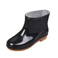 thumbnail image 1 of Bottes de Pluie en Caoutchouc pour Femmes, Bout Rond, Imperméables, Bout Moyen, Talon Bas, Bottes de Pluie à Boucle, Femmes, Bottes pour Femmes, 1 of 6