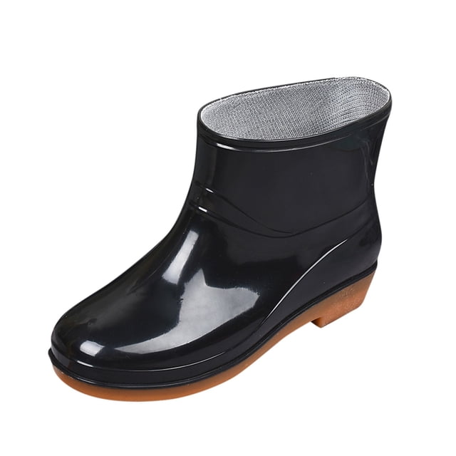 Bottes de Pluie en Caoutchouc pour Femmes, Bout Rond, Imperméables, Bout Moyen, Talon Bas, Bottes de Pluie à Boucle, Femmes, Bottes pour Femmes