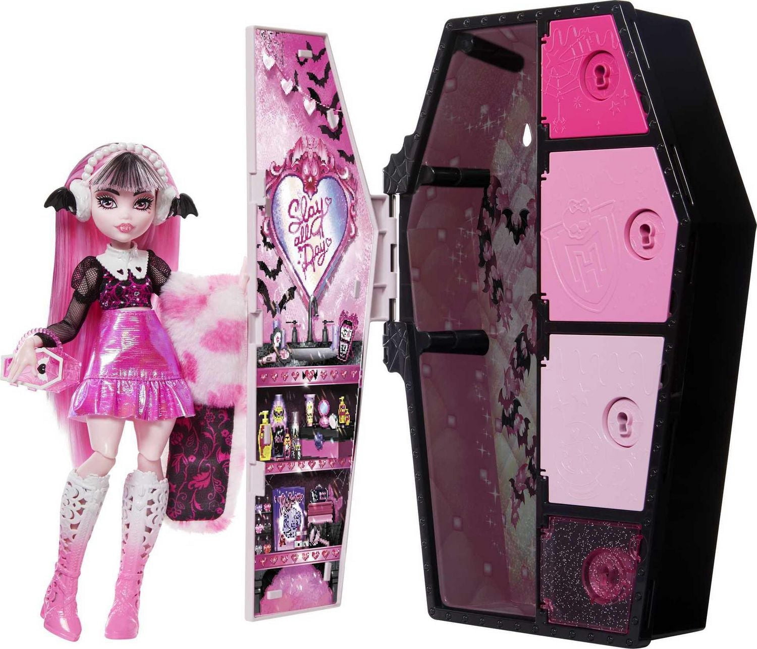 Monster High Doll, Draculaura, Skulltimate Secrets: Fearidescent