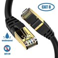 thumbnail image 1 of Câble Ethernet Cat8, Blindé pour Extérieur&Intérieur, Câble LAN Cat8 25 Pieds Robuste 26AWG, Résistant aux Intempéries, avec Connecteur RJ45 Plaqué Or, 40Gbps 2000Mhz Haute Vitesse pour Routeur/jeux/Xbox/caméra IP, 1 of 3