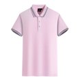 thumbnail image 1 of MAWCLOS Polo T-Shirt Garçon Coupe Ajustée Hauts Homme Manches Courtes Décontracté Bureau Haut Rose TG, 1 of 2