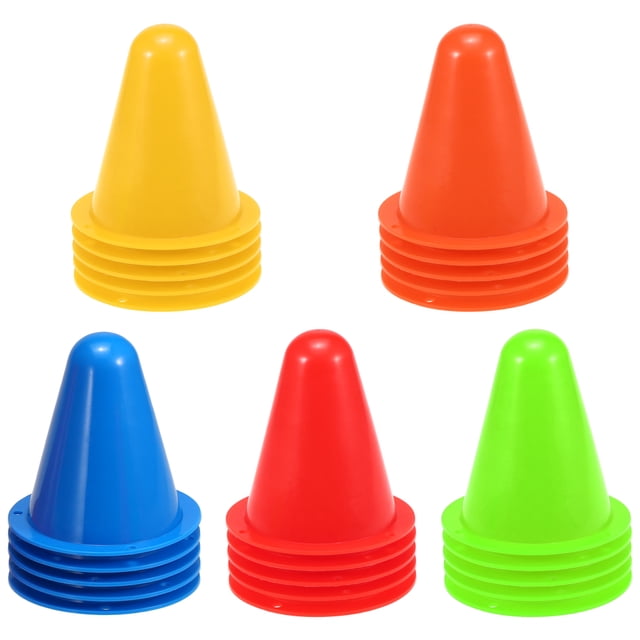 25 Pack / 50 Pack Mini Sports Agility Marker Cones for Kids Soccer Training Roller