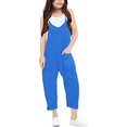 thumbnail image 1 of Girls Romper Sleeveless Jumpsuits Rompers for Girls Spaghetti Strap Rompers with Pockets Summer Clothes for Girls 8-10 Y, 1 of 6
