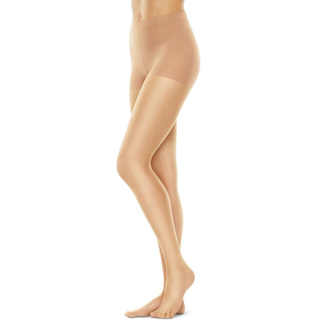 Hanes Womens Perfect Nudes Run Resistant Tummy Control Girl Short Hosiery, 5/6X