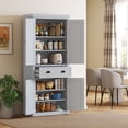 thumbnail image 2 of HOMCOM Garde-Manger de Cuisine 72 Pouces, Armoire de Rangement Autoportante avec Tiroir, Portes, 2 of 10