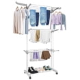 thumbnail image 1 of Foldable Clothes Drying Rack, Oversized 4-Tier (68.9" High) Laundry Rack Clothing Dryer, Garment Laundry Hanger Rack with 2 Side Wings and 4 Casters, 1 of 8