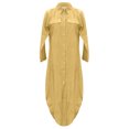 thumbnail image 4 of CEHVOM Robe d'Été pour Femme, Couleur Unie, Décontractée, à Manches Longues, Col Rabattu, Robe Maxi Décontractée de Plage, Solde, 4 of 4