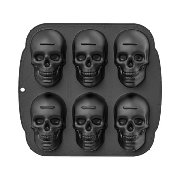 Boovnll Cake Pan, Halloween 6-Piece Cake Mould Silicone Skull Baking Cake Mould Large Skull Mould, Kitchen Gadgets, Cake Pans, Round Cake Pans