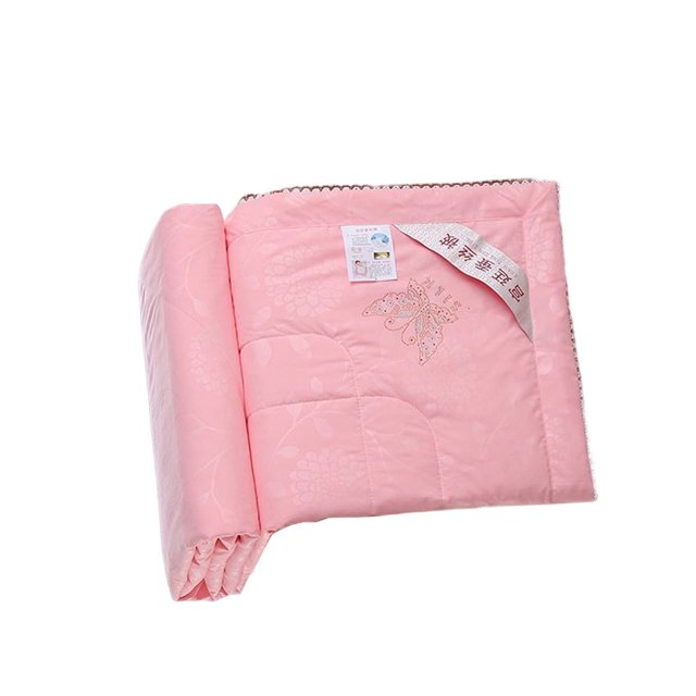 Wweixi Quilt Portable Solid Color Reusable Air-conditioning Printed Breathable Warm Keeping Brushed Bedding Accessories Pink