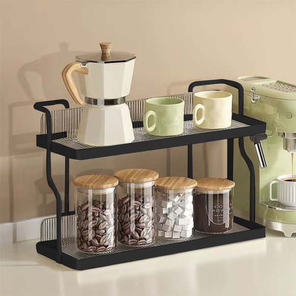 Cagogo Stainless Steel Spice Rack, 4-Tier Kitchen Countertop Organizer, Multifunctional Storage Shelf for Spices, Condiments, Cooking Oils, and Utensils, Space-Saving Cabinet and Pantry Organizer
