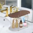 thumbnail image 3 of simhoa 2 Layer Bathroom Storage Rack Shower Shelf Makeup Organizer Counter Vanity Clear Brown, 3 of 5