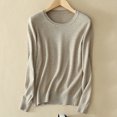 thumbnail image 3 of AherBiu Womens Long Sleeve Tops Basic Layer Top Tees Shirt Solid Color Crewneck Comfy Blouse, 3 of 3