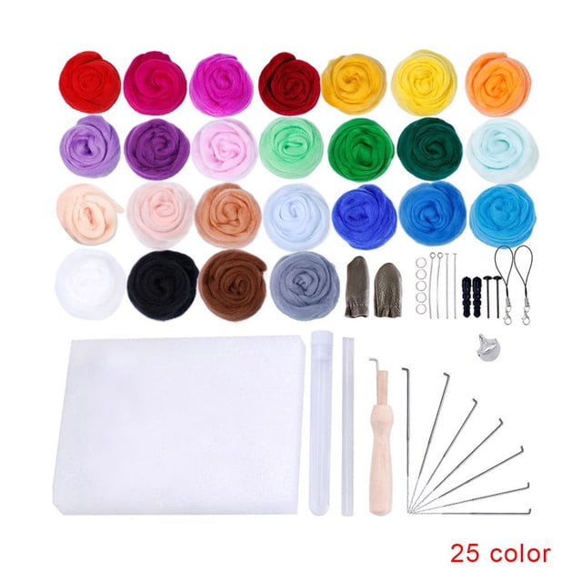 Mat Starter Tool Felt Applique DIY Kit Felting Needle Roving Supplies Sewing Accessory Set