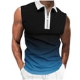 thumbnail image 1 of Plebaso Tank Tops for Men Casual Quarter Zip Collared Tee Shirts Sleeveless Gradient Color Fashion Shirts, 1 of 4
