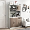 thumbnail image 4 of Costway Buffet de Cuisine à 4 Portes 71 Pieds' Garde-Manger Armoire de Rangement avec Huche Tablette Ajustable Blanc, 4 of 10