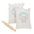 thumbnail image 1 of Milaget 1/12 Scale Miniature Kitchen Accessories - 1x Rolling Pin + 2x Flour Sack Towels, 1 of 9