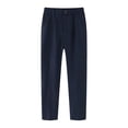 thumbnail image 1 of WEIYLL Pantalon Garçon devant Plat Habillé Taille Ajustable Tenue d'École Bleu Foncé Sortie Automne Bas Taille 7-8 Ans, 1 of 3