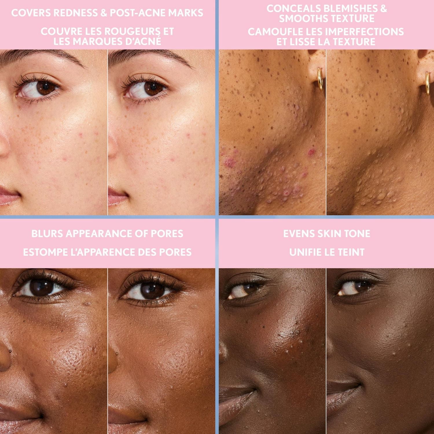 Fond de teint liquide Clean Fresh Blurring Skin Tint, Fini mat doux, Lisse, Illumine, Estompe les pores, Écran solaire minéral, Formule végétalienne