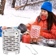 thumbnail image 1 of Mini Poêle Chauffante Portable en Acier Inoxydable pour Tentes de Camping Extérieures avec Double Cheminée et Pince Chauffante, 1 of 9