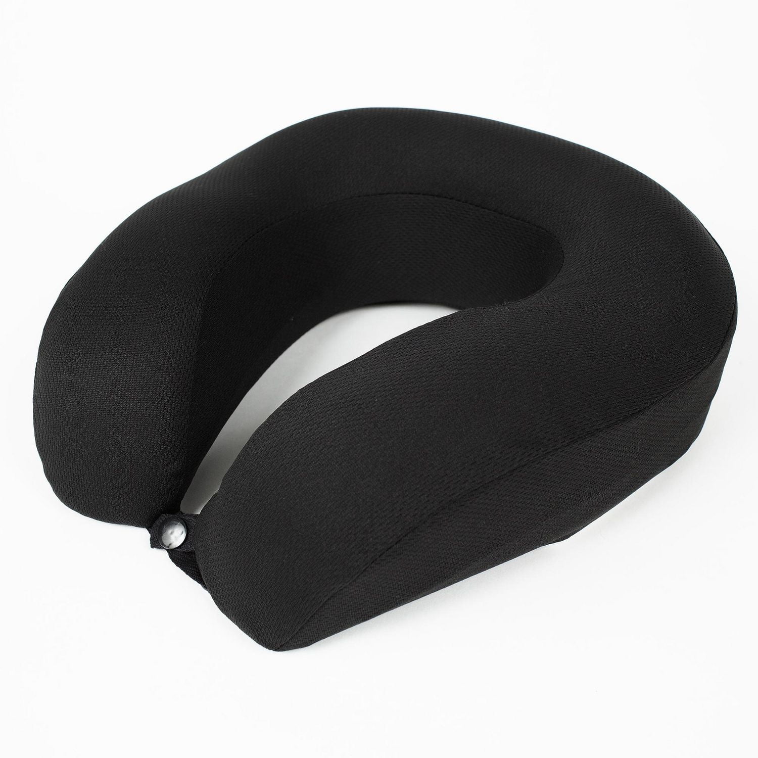 Prestige Series Memory Foam Travel Neck Pillow, Black, Snap Closure