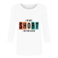 thumbnail image 5 of Chemises pour Femmes Habillées Décontractées, Chemises à Manches 3/4 pour Femmes, Tuniques à Manches Courtes Grande Taille pour Femmes, T-shirt à Manches 3/4 à Col Rond Imprimé Lettres Mode Décontractée pour Femmes, 5 of 5